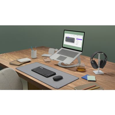 22. Logitech 920-012239 Keyboard Mouse Included Universal RF Wireless + Bluetooth QWERTY American International Graphite