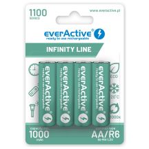 EVERACTIVE AA / R6 BATTERIES EVERACTIVE NI-MH 1100 MAH INFINITY LINE - BLISTER OF 4 EVHRL6-1100