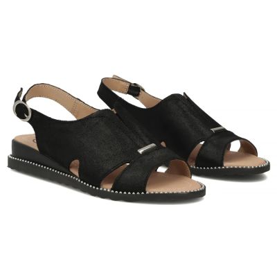 5. Women's black leather sandals Filippo DS4470