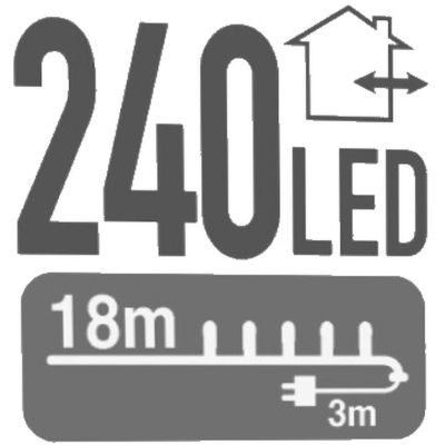 14. CHRISTMAS TREE LIGHTS LIGHT CHAIN 240 LED TIMER WARM WHITE