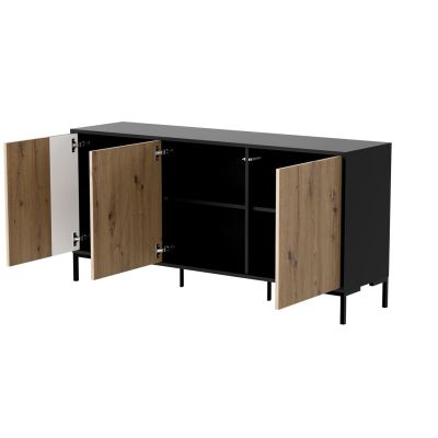 2. MERCI chest of drawers 151x40x74 black/artisan oak