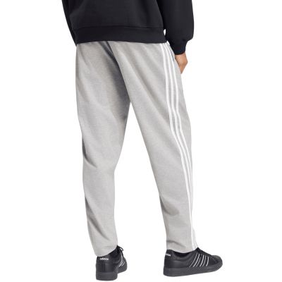 3. Men's adidas Essentials 3-Stripes Single Jersey Tapered Open Hem Pants Gray KY4215
