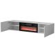 2. TULA TV cabinet 183x35x37 white matt + black fireplace