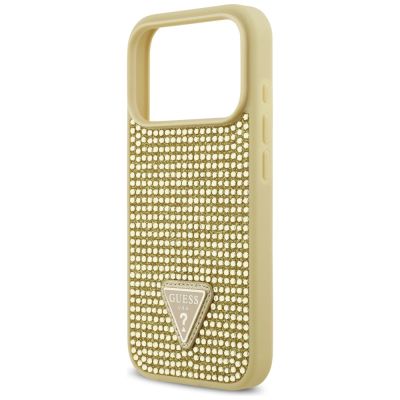 6. Guess Rhinestone Triangle Logo iPhone 17 Pro Case - Gold