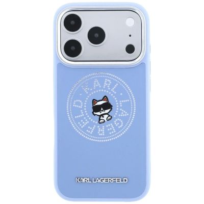 3. Karl Lagerfeld Point & Choupette Sketch MagSafe Case for iPhone 18 Pro / 17 Pro - Blue