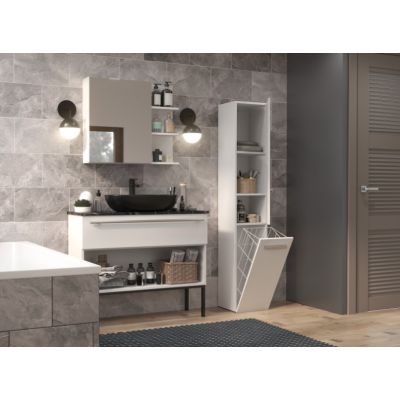 6. Bathroom cabinet NEL IV 31x30xH174 matt white