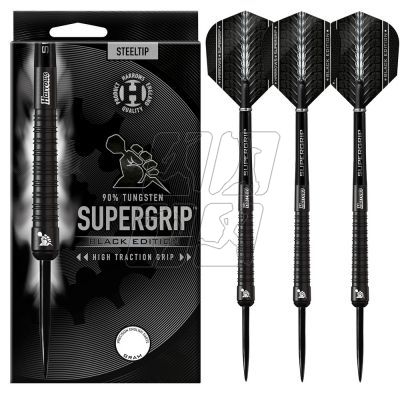 Harrows Supergrip Black darts 90% steeltip SupergripBlack90%