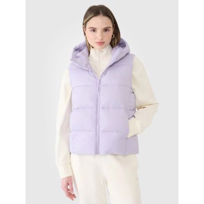 Women's down vest with synthetic filling 4FWSS25TVJAF183-52S