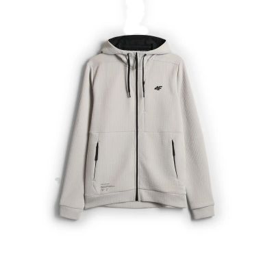 6. Men's regular training sweatshirt made of structured knit fabric 4F 4FWAW26TFSWM0891-11S