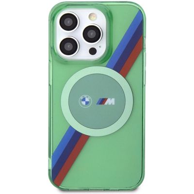 3. BMW M Tricolor Stripes MagSafe case for iPhone 15 Pro - green