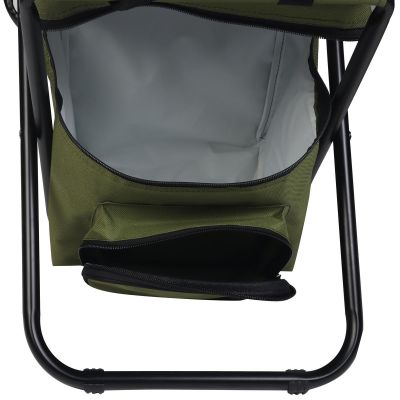 8. FISHING CAMPING FOLDING CHAIR GREEN WITH BAG UNDER THE SEAT 35x28x58CM