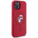 4. Karl Lagerfeld Silicone Karl&Choupette Heads Ring MagSafe iPhone 15 Case - Red