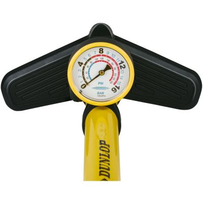 16. DUNLOP WORKSHOP BICYCLE PUMP 230PSI (16BAR) WITH MANOMETER YELLOW