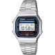 Casio A168WA Unisex Digital Watch with Stainless Steel Bracelet, Silver