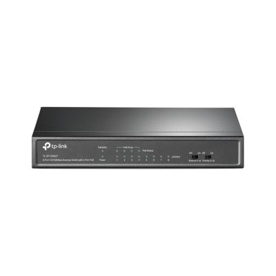 4. TP-LINK TL-SF1008LP Switch Desktop switch, 8 ports 10/100 Mb/s, 4 ports PoE, 8 RJ45 ports 10/100 Mb/s, 4 ports PoE, data transfer and powering devices using the same cables, Plug and play installation, no configuration required