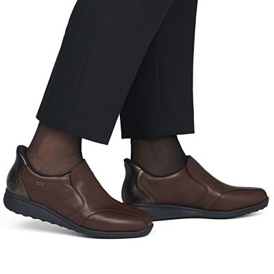 6. Rieker 47259-27 comfortable brown women's leather shoes