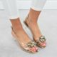 56. Women's beige openwork closed sandals Sabatina