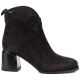 2. Women's leather ankle boots with high heels, chocolate, Vinceza 91178