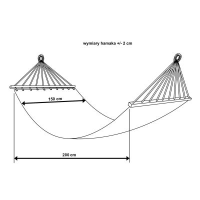 23. GARDEN HAMMOCK FOR 2 PEOPLE 200X150CM WITH SPREADER BAR AND FRINGE MIAMI NATURA JUNGLE