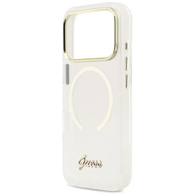 6. Guess IML Script Metal MagSafe Case for iPhone 17 Pro - Clear
