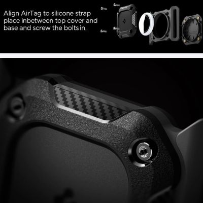 3. Spigen Tough Armor Pet Collar AirTag 1/2 Case - Black