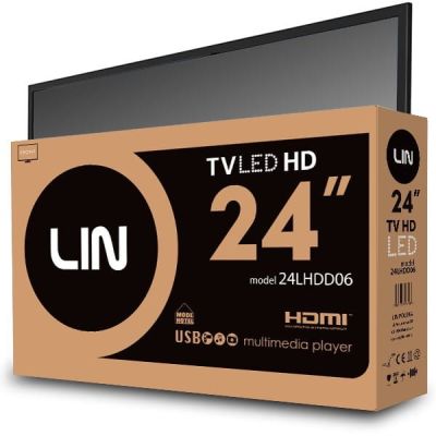 4. Lin 24LHDD06 LED 24'' HD Ready DVB-T2 Black TV