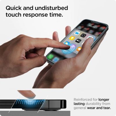 3. Spigen Glas.tR EZ Fit Tempered Glass for iPhone 13 / 13 Pro / 14 / 16e / 17e - 2 pcs.