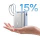 9. Baseus PicoGo 10000mAh 45W Powerbank with Digital Display and Built-in USB-C Cable - Titanium