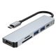4. HUB Tech-Protect V4 6in1 USB-C - USB-A 3.0 / USB-A 2.0 / USB-C / HDMI / micro SD / TF / SD card reader - gray