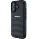 2. AMG Leather Debossed Lines Black Logo iPhone 16 Case - Black