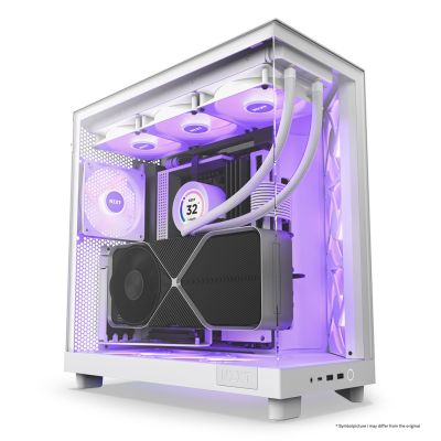 4. NZXT H6 FLOW RGB MIDI TOWER COMPUTER CASE WITH WINDOW WHITE