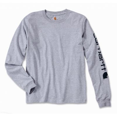 Carhartt Sleeve Logo T-Shirt L/S - heather grey, size: L