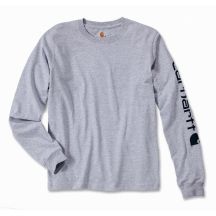 Carhartt Sleeve Logo T-Shirt L/S - heather grey, size: L