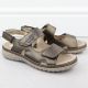 2. Women's leather sandals with Velcro, metallic brown, Rieker 60462-90
