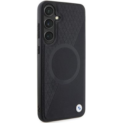 4. BMW BMHMS24M23RTPK S24+ S926 black/black hardcase Signature Leather Half Textured & Circle MagSafe