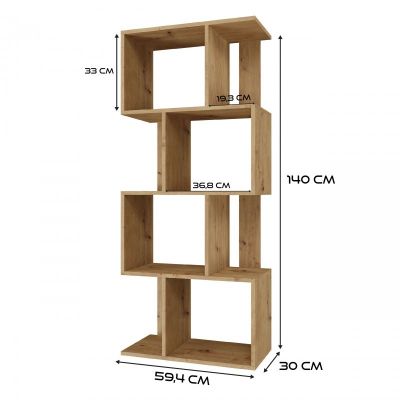 4. FIESTA 4P bookcase 59.5x30xH140 artisan
