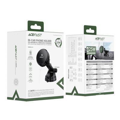 5. Acefast D67 Magnetic Dashboard Car Mount with Qi2 25W Wireless Charging and Cooling - Black