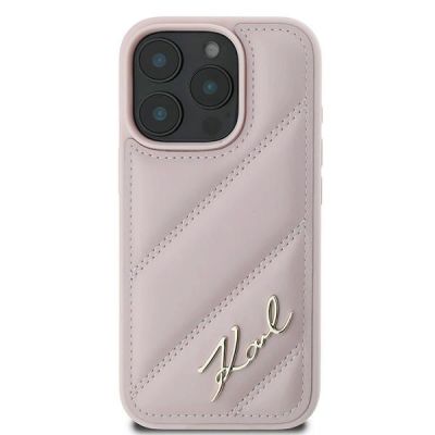 3. Karl Lagerfeld Quilted Signature iPhone 16 Pro Max Case - Pink