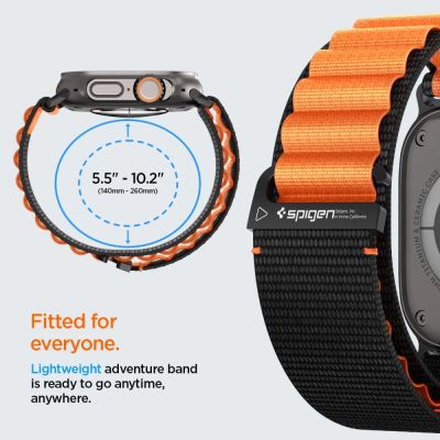 12. Spigen WBF1 Strap for Apple Watch 44 / 45 / 46 / 49 mm - Black and Orange