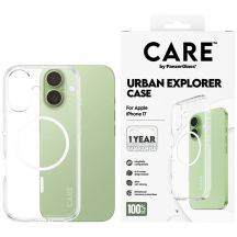 CARE by PanzerGlass Flagship Urban Explorer Case w. White MagSafe for iPhone 17 - Transparent