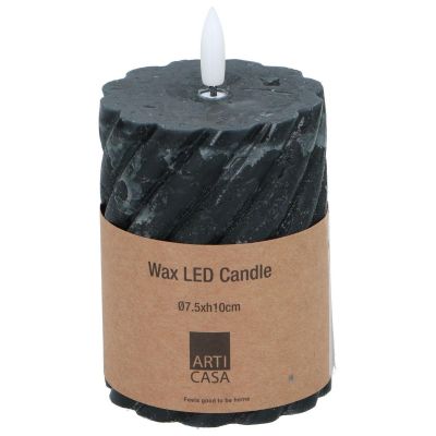 6. DECORATIVE CANDLE 75x100MM LED WAX BLACK