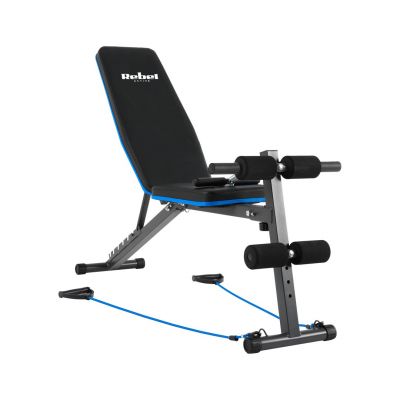 Inclined training bench with leg locks and rubber bands REBEL ACTIVE RBA-2003