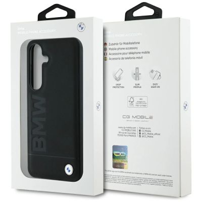 8. BMW Leather Big Wordmark Case for Samsung Galaxy S25 - Black