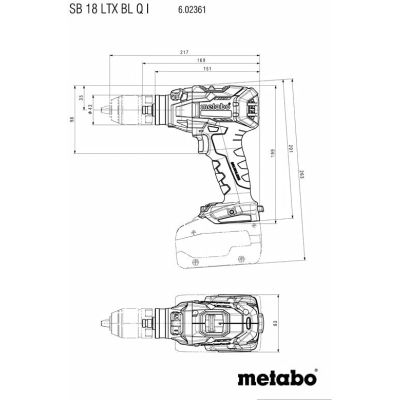 3. Metabo UD SB 18 LTX BL Q Drill and Carcass Meta