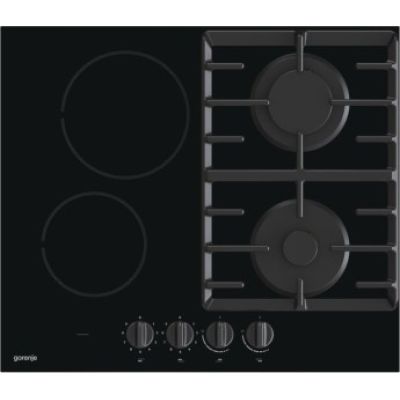 GORENJE GCE691BSC gas-ceramic hob 60 cm | 4 ceramic zones + 1 gas burner | electric ignition | black