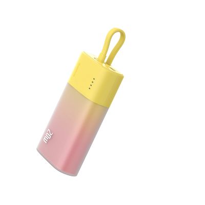 3. Baseus Popsicle 5200mAh 20W Powerbank with Built-in Lightning Cable (+ White Baseus Simple USB-C - USB-C 60W/20V/3A/30cm Cable) - Yellow-Pink