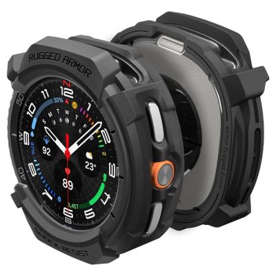 Spigen Rugged Armor Case for Samsung Galaxy Watch 8 Classic 46mm - Matte Black