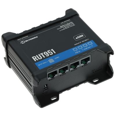 3. Wi-FI 4 LTE CAT.4 RUT951 PoE+ router with power supply (60W), 2x SIM, eSIM