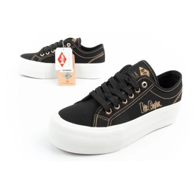 17. Lee Cooper women's sneakers platform black with gold