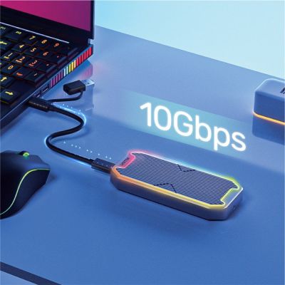 13. UNITEK USB-C M.2 SSD NVME/SATA Enclosure, 10GBPS, RGB